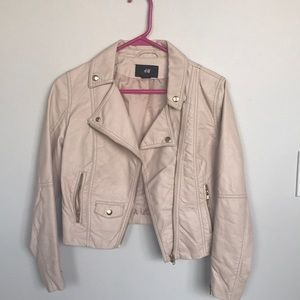 H&M faux leather jacket in cream